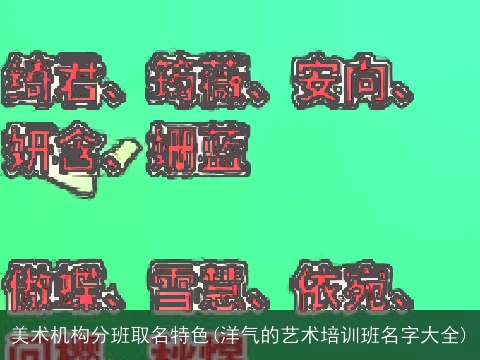 美术机构分班取名特色(洋气的艺术培训班名字大全)