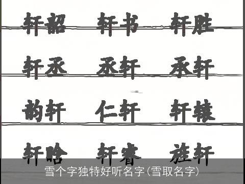 雪个字独特好听名字(雪取名字)
