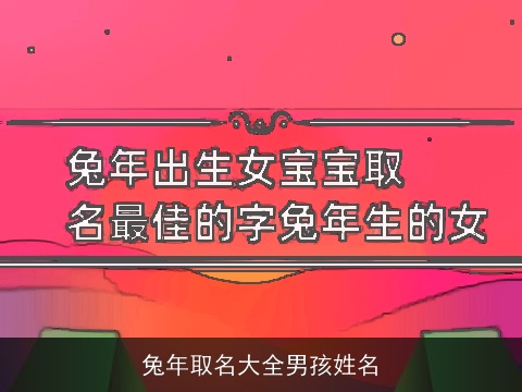 兔年取名大全男孩姓名