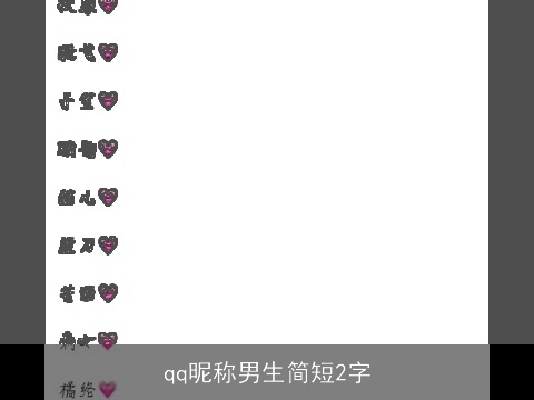 qq昵称男生简短2字