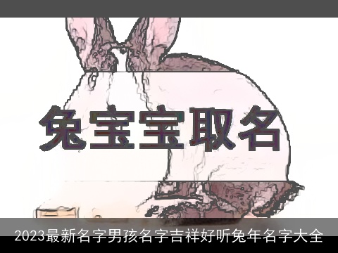 2023最新名字男孩名字吉祥好听兔年名字大全