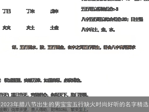 2023年腊八节出生的男宝宝五行缺火时尚好听的名字精选