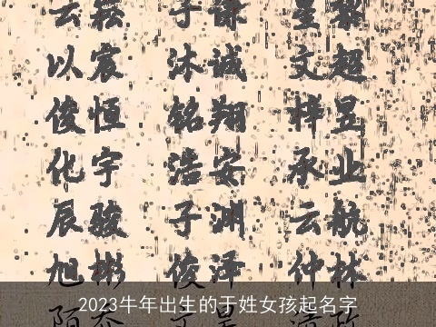 2023牛年出生的于姓女孩起名字