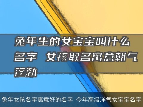 龙年女孩名字寓意好的名字 今年高级洋气女宝宝名字
