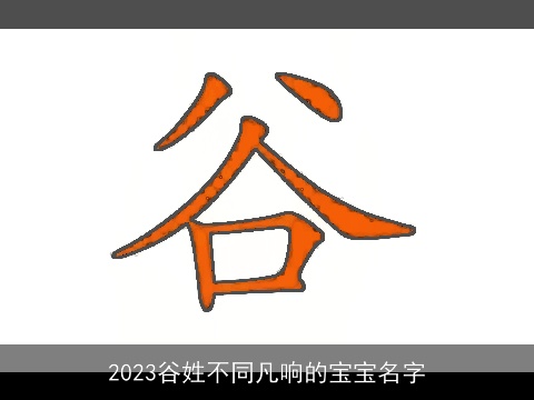 2023谷姓不同凡响的宝宝名字