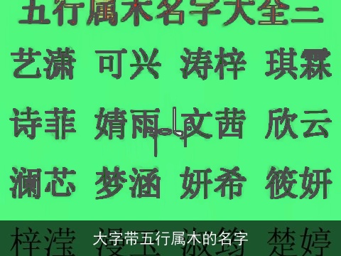 大字带五行属木的名字