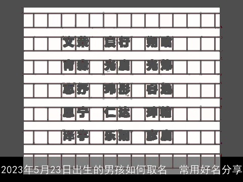 2023年5月23日出生的男孩如何取名  常用好名分享
