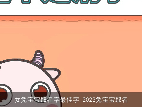 女兔宝宝取名字最佳字 2023兔宝宝取名