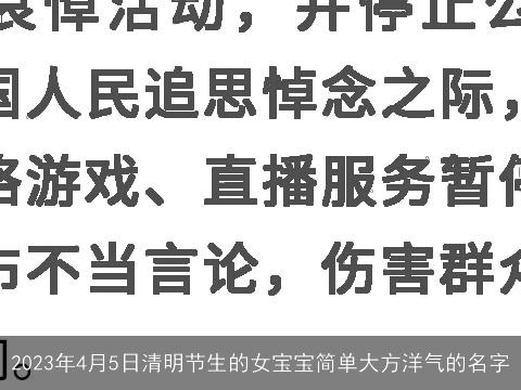 2023年4月5日清明节生的女宝宝简单大方洋气的名字
