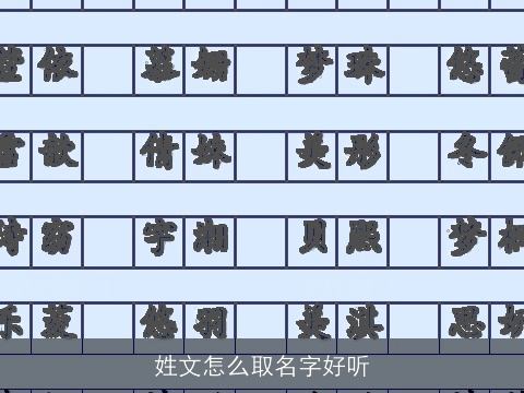 姓文怎么取名字好听