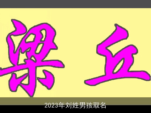 2023年刘姓男孩取名