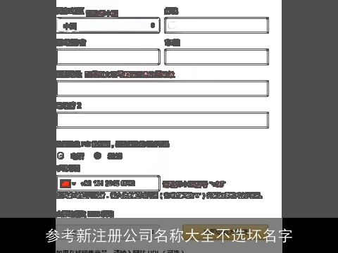 参考新注册公司名称大全不选坏名字