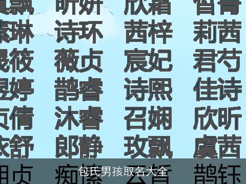 包氏男孩取名大全