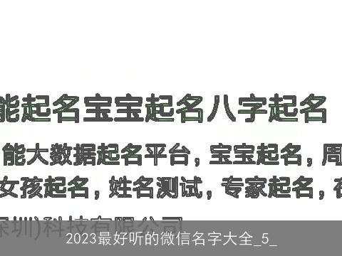 2023最好听的微信名字大全_5_