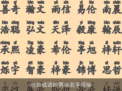 出自成语的男孩名字带瑜