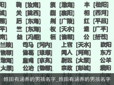 姓田有涵养的男孩名字_姓田有涵养的男孩名字