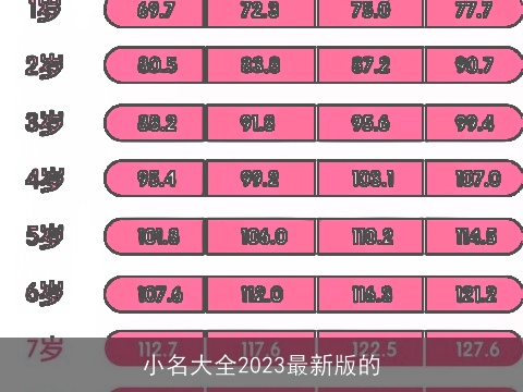 小名大全2023最新版的