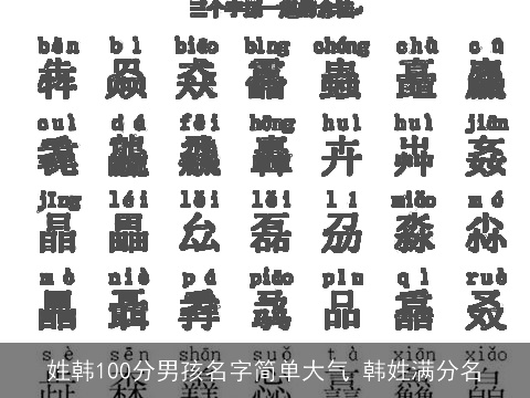 姓韩100分男孩名字简单大气 韩姓满分名