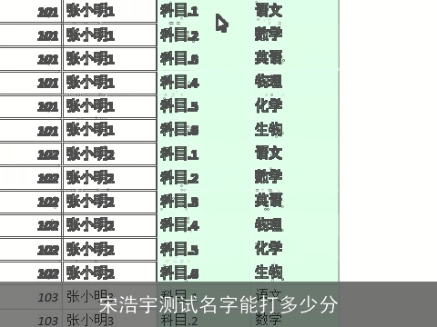宋浩宇测试名字能打多少分
