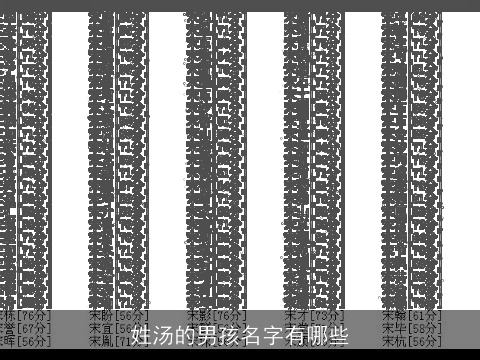 姓汤的男孩名字有哪些