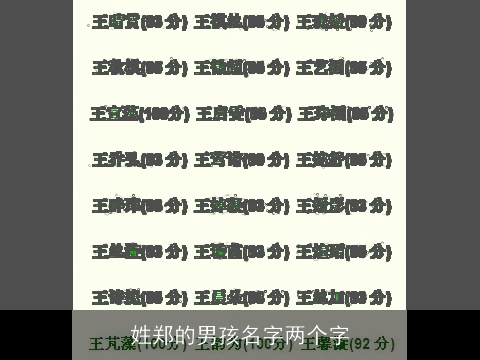 姓郑的男孩名字两个字