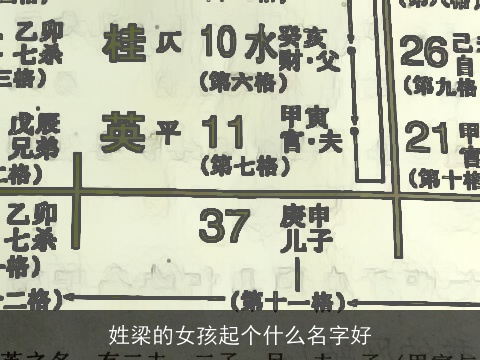 姓梁的女孩起个什么名字好