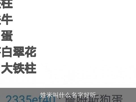姓米叫什么名字好听
