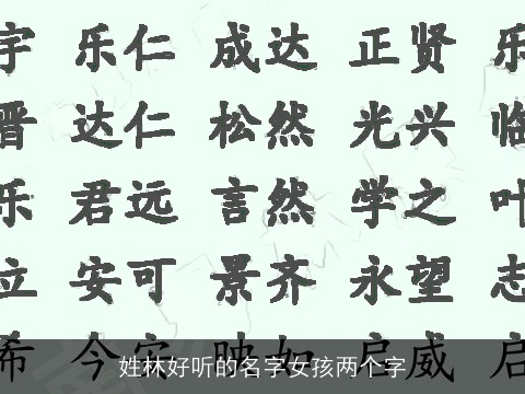 姓林好听的名字女孩两个字