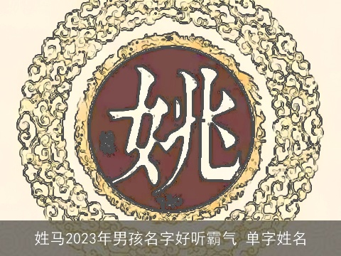 姓马2023年男孩名字好听霸气 单字姓名