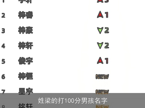 姓梁的打100分男孩名字