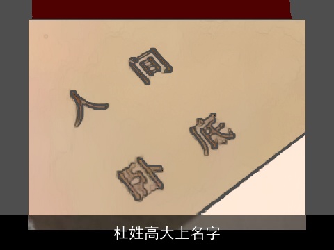 杜姓高大上名字
