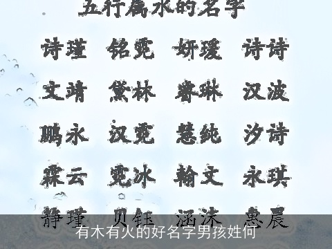有木有火的好名字男孩姓何