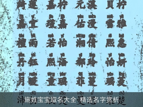 施姓宝宝取名大全 精选名字赏析