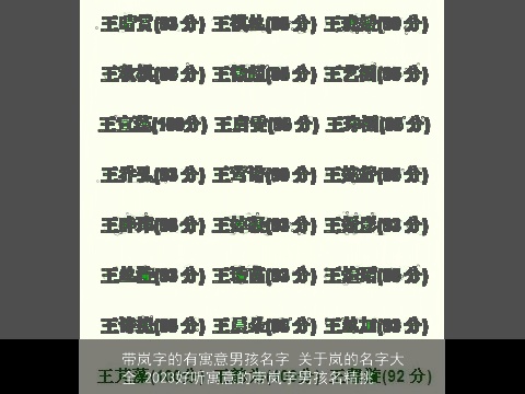 带岚字的有寓意男孩名字 关于岚的名字大全 2023好听寓意的带岚字男孩名精挑