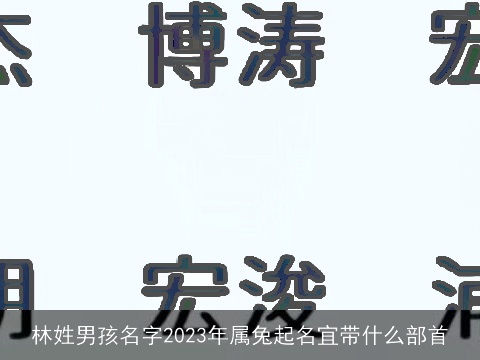 林姓男孩名字2023年属兔起名宜带什么部首