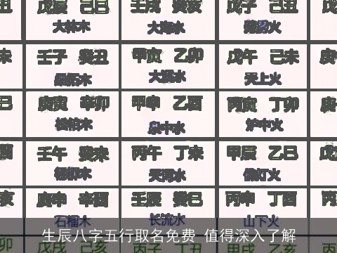 生辰八字五行取名免费 值得深入了解