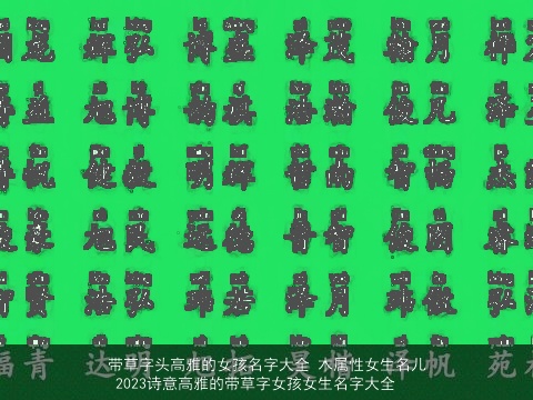 带草字头高雅的女孩名字大全 木属性女生名儿 2023诗意高雅的带草字女孩女生名字大全