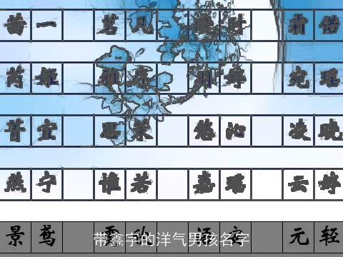 带鑫字的洋气男孩名字