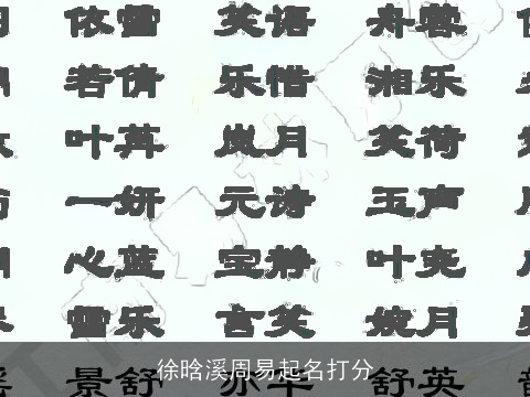 徐晗溪周易起名打分