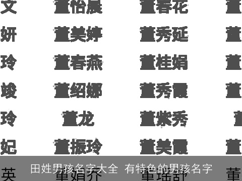 田姓男孩名字大全 有特色的男孩名字