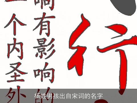 杨姓男孩出自宋词的名字