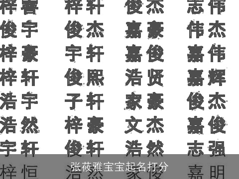 张莜雅宝宝起名打分