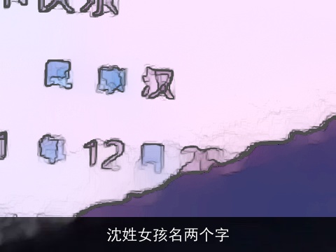 沈姓女孩名两个字