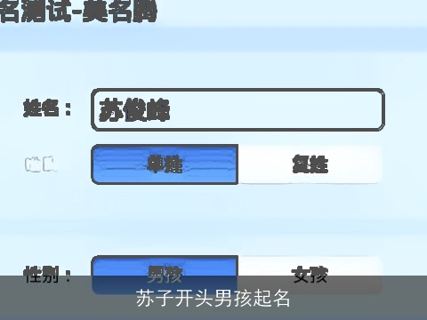苏子开头男孩起名