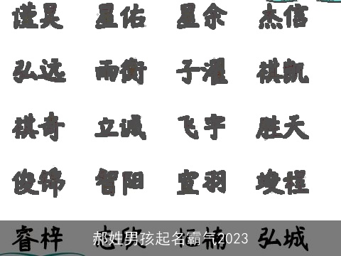 郝姓男孩起名霸气2023