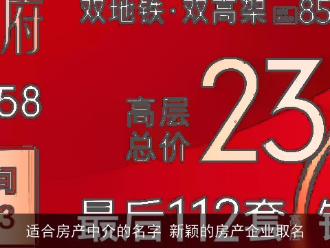 适合房产中介的名字 新颖的房产企业取名