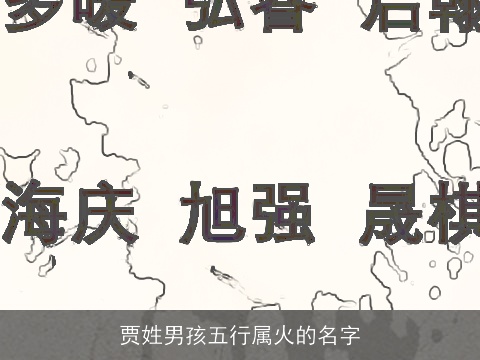 贾姓男孩五行属火的名字