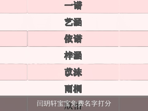 闫玥轩宝宝免费名字打分