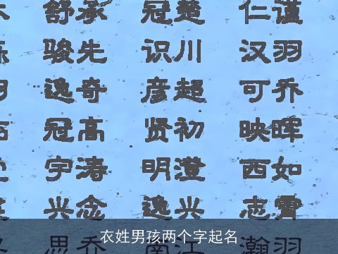 衣姓男孩两个字起名