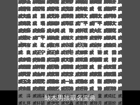 缺木男孩取名宝典